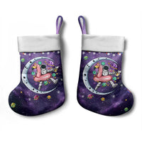 Funny Astronauts Sit On Flamingo Christmas Stocking Xmas Holiday Patterns - Wonder Print Shop