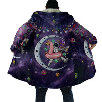 Funny Astronauts Sit On Flamingo Christmas Cloak Xmas Holiday Patterns - Wonder Print Shop