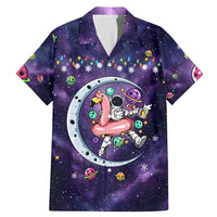 Funny Astronauts Sit On Flamingo Christmas Family Matching Mermaid Dress and Hawaiian Shirt Xmas Holiday Patterns - Wonder Print Shop