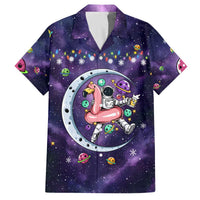 Funny Astronauts Sit On Flamingo Christmas Family Matching Off The Shoulder Long Sleeve Dress and Hawaiian Shirt Xmas Holiday Patterns - Wonder Print Shop