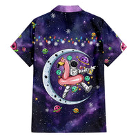 Funny Astronauts Sit On Flamingo Christmas Family Matching Off Shoulder Maxi Dress and Hawaiian Shirt Xmas Holiday Patterns - Wonder Print Shop