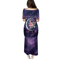 Funny Astronauts Sit On Flamingo Christmas Family Matching Puletasi and Hawaiian Shirt Xmas Holiday Patterns - Wonder Print Shop