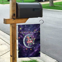 Funny Astronauts Sit On Flamingo Christmas Garden Flag Xmas Holiday Patterns - Wonder Print Shop