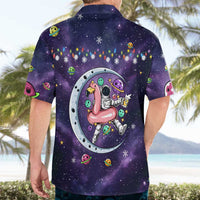Funny Astronauts Sit On Flamingo Christmas Hawaiian Shirt Xmas Holiday Patterns - Wonder Print Shop