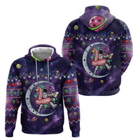 Funny Astronauts Sit On Flamingo Christmas Hoodie Xmas Holiday Patterns - Wonder Print Shop