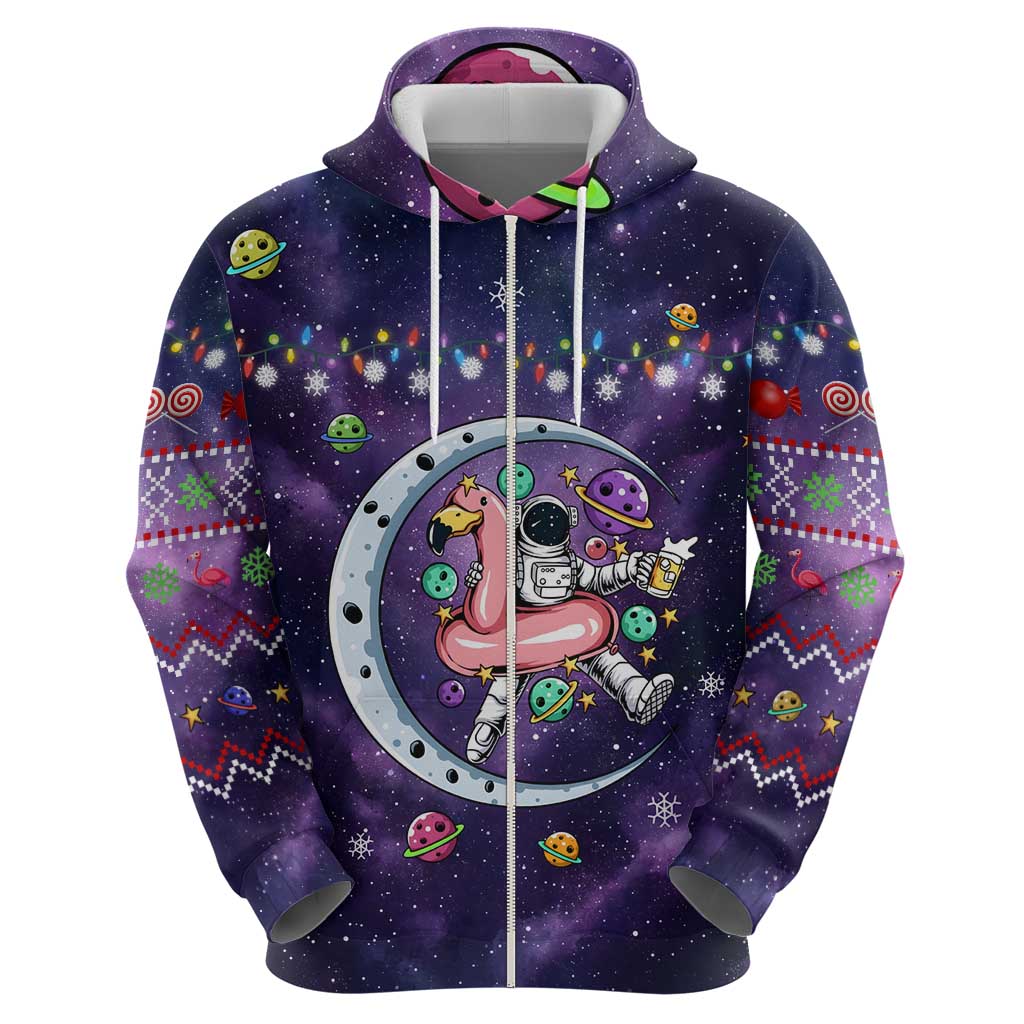 Funny Astronauts Sit On Flamingo Christmas Hoodie Xmas Holiday Patterns - Wonder Print Shop