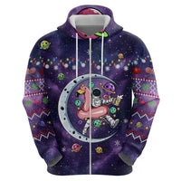 Funny Astronauts Sit On Flamingo Christmas Hoodie Xmas Holiday Patterns - Wonder Print Shop