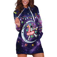 Funny Astronauts Sit On Flamingo Christmas Hoodie Dress Xmas Holiday Patterns - Wonder Print Shop