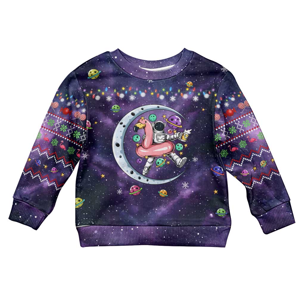 Funny Astronauts Sit On Flamingo Christmas Kid Ugly Christmas Sweater Xmas Holiday Patterns - Wonder Print Shop