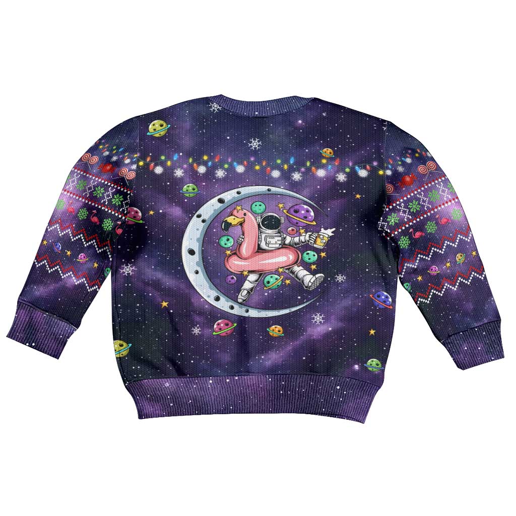 Funny Astronauts Sit On Flamingo Christmas Kid Ugly Christmas Sweater Xmas Holiday Patterns - Wonder Print Shop