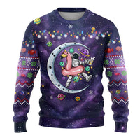 Funny Astronauts Sit On Flamingo Christmas Ugly Christmas Sweater Xmas Holiday Patterns - Wonder Print Shop