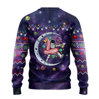 Funny Astronauts Sit On Flamingo Christmas Ugly Christmas Sweater Xmas Holiday Patterns - Wonder Print Shop