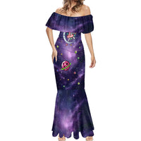 Funny Astronauts Sit On Flamingo Christmas Mermaid Dress Xmas Holiday Patterns - Wonder Print Shop