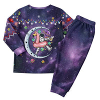 Funny Astronauts Sit On Flamingo Christmas Pajama Set Xmas Holiday Patterns - Wonder Print Shop