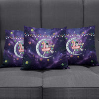 Funny Astronauts Sit On Flamingo Christmas Pillow Cover Xmas Holiday Patterns - Wonder Print Shop