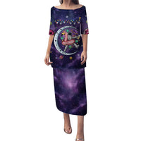 Funny Astronauts Sit On Flamingo Christmas Puletasi Xmas Holiday Patterns - Wonder Print Shop