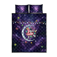Funny Astronauts Sit On Flamingo Christmas Quilt Bed Set Xmas Holiday Patterns - Wonder Print Shop