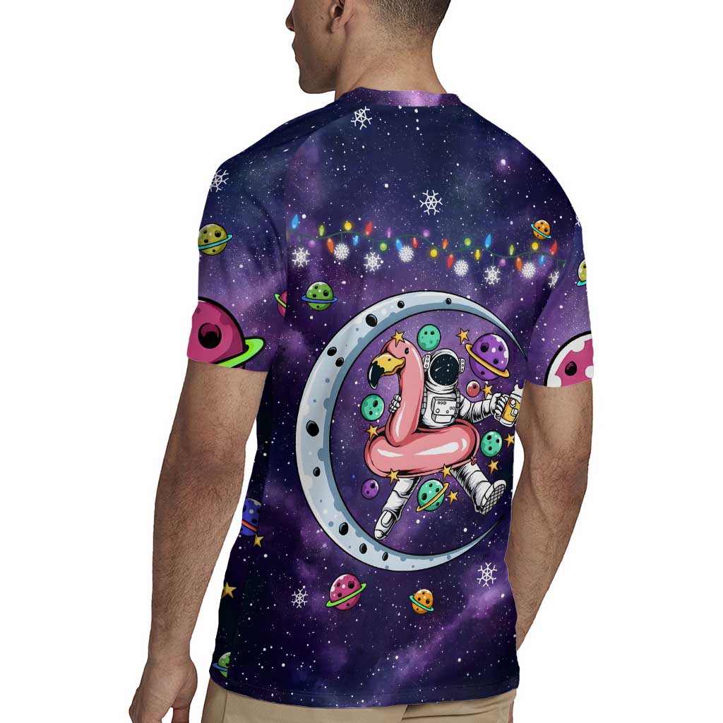 Funny Astronauts Sit On Flamingo Christmas Rugby Jersey Xmas Holiday Patterns - Wonder Print Shop