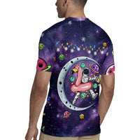 Funny Astronauts Sit On Flamingo Christmas Rugby Jersey Xmas Holiday Patterns - Wonder Print Shop
