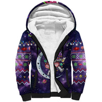 Funny Astronauts Sit On Flamingo Christmas Sherpa Hoodie Xmas Holiday Patterns - Wonder Print Shop