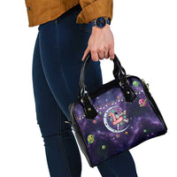 Funny Astronauts Sit On Flamingo Christmas Shoulder Handbag Xmas Holiday Patterns - Wonder Print Shop