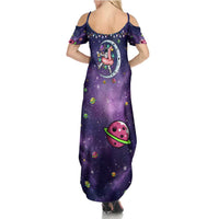 Funny Astronauts Sit On Flamingo Christmas Summer Maxi Dress Xmas Holiday Patterns - Wonder Print Shop