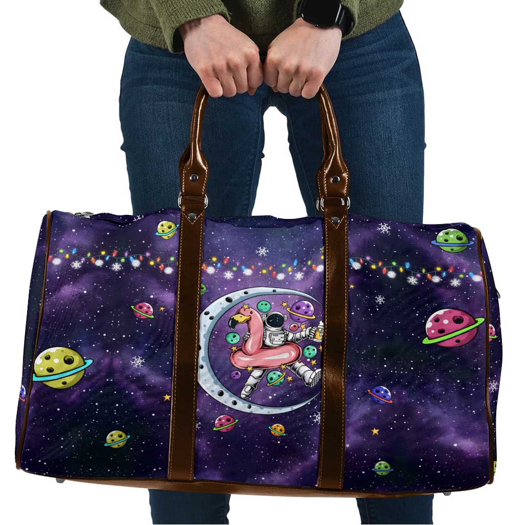 Funny Astronauts Sit On Flamingo Christmas Travel Bag Xmas Holiday Patterns - Wonder Print Shop