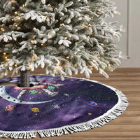 Funny Astronauts Sit On Flamingo Christmas Tree Skirt Xmas Holiday Patterns - Wonder Print Shop