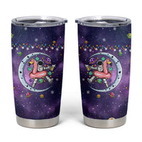 Funny Astronauts Sit On Flamingo Christmas Tumbler Cup Xmas Holiday Patterns - Wonder Print Shop
