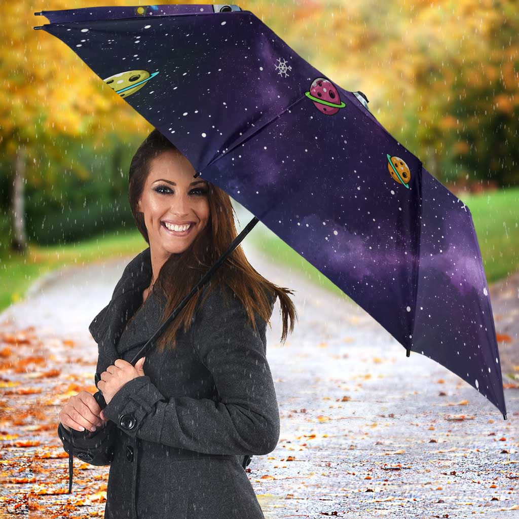 Funny Astronauts Sit On Flamingo Christmas Umbrella Xmas Holiday Patterns - Wonder Print Shop