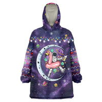 Funny Astronauts Sit On Flamingo Christmas Wearable Blanket Hoodie Xmas Holiday Patterns - Wonder Print Shop