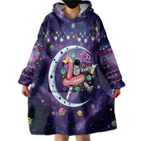 Funny Astronauts Sit On Flamingo Christmas Wearable Blanket Hoodie Xmas Holiday Patterns - Wonder Print Shop
