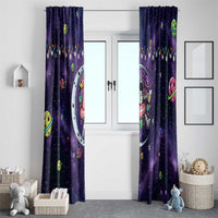 Funny Astronauts Sit On Flamingo Christmas Window Curtain Xmas Holiday Patterns - Wonder Print Shop