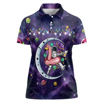 Funny Astronauts Sit On Flamingo Christmas Women Polo Shirt Xmas Holiday Patterns - Wonder Print Shop