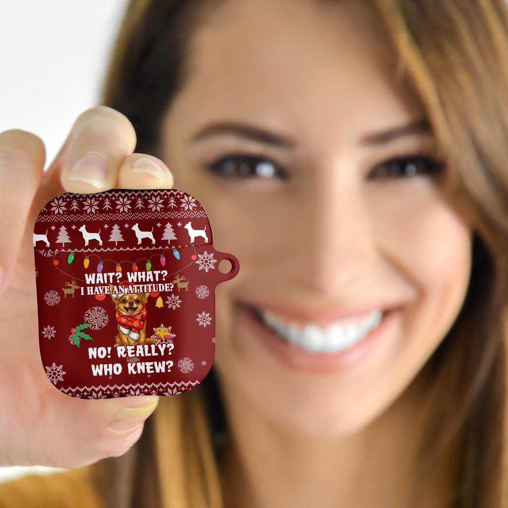 Chihuahua Attitude Christmas AirPods Case Xmas Holiday Patterns - Wonder Print Shop