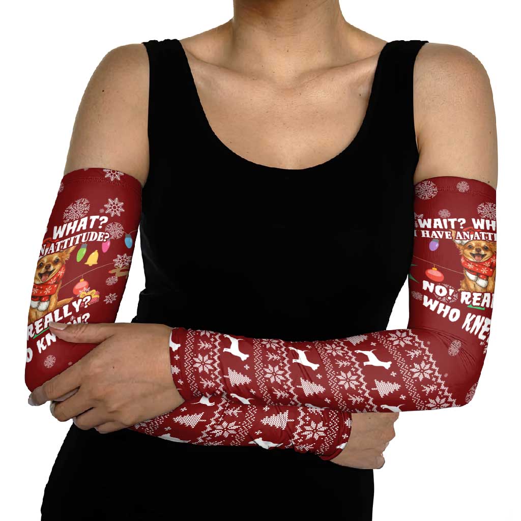 Chihuahua Attitude Christmas Arm Sleeves Xmas Holiday Patterns - Wonder Print Shop