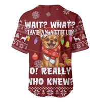 Chihuahua Attitude Christmas Baseball Jersey Xmas Holiday Patterns - Wonder Print Shop
