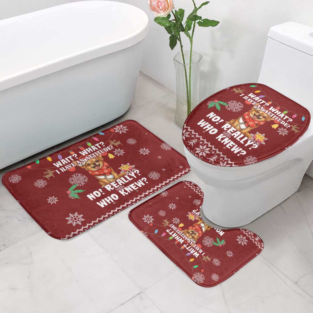 Chihuahua Attitude Christmas Bathroom Set Xmas Holiday Patterns - Wonder Print Shop