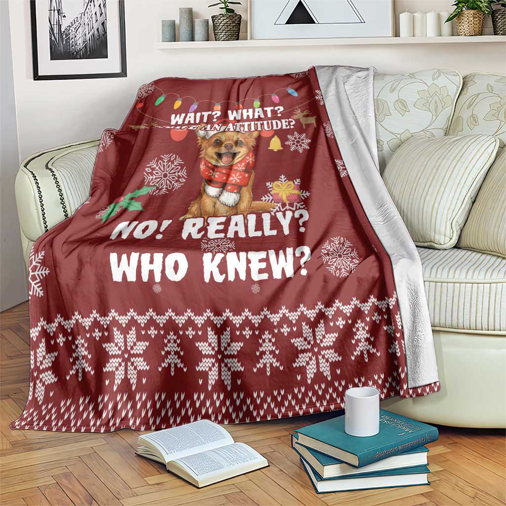 Chihuahua Attitude Christmas Blanket Xmas Holiday Patterns - Wonder Print Shop