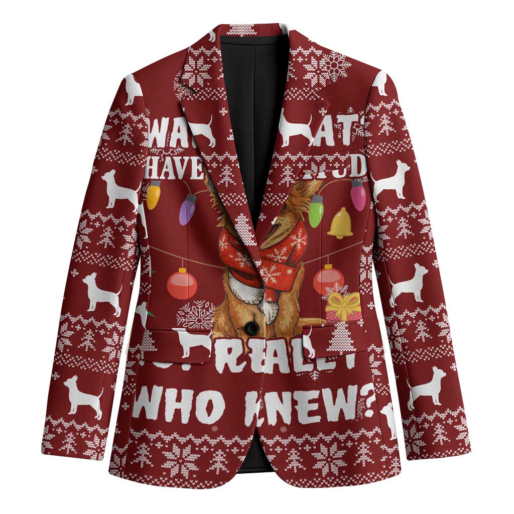 Chihuahua Attitude Christmas Blazer Xmas Holiday Patterns - Wonder Print Shop