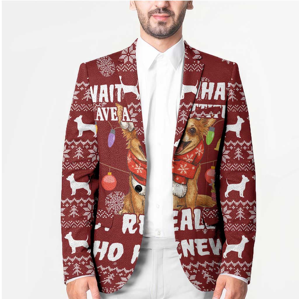Chihuahua Attitude Christmas Blazer Xmas Holiday Patterns - Wonder Print Shop