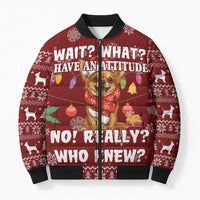 Chihuahua Attitude Christmas Bomber Puffer Jacket Xmas Holiday Patterns - Wonder Print Shop
