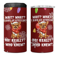 Chihuahua Attitude Christmas 4 in 1 Can Cooler Tumbler Xmas Holiday Patterns - Wonder Print Shop