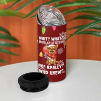Chihuahua Attitude Christmas 4 in 1 Can Cooler Tumbler Xmas Holiday Patterns - Wonder Print Shop