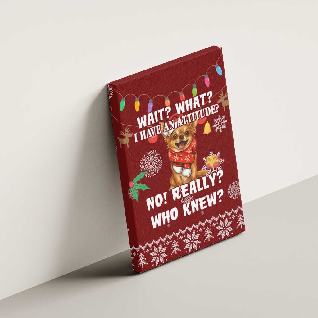 Chihuahua Attitude Christmas Canvas Wall Art Xmas Holiday Patterns - Wonder Print Shop