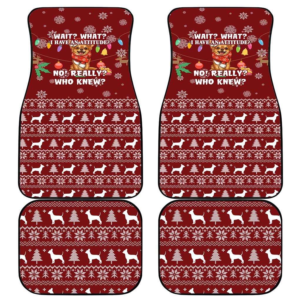 Chihuahua Attitude Christmas Car Mats Xmas Holiday Patterns - Wonder Print Shop