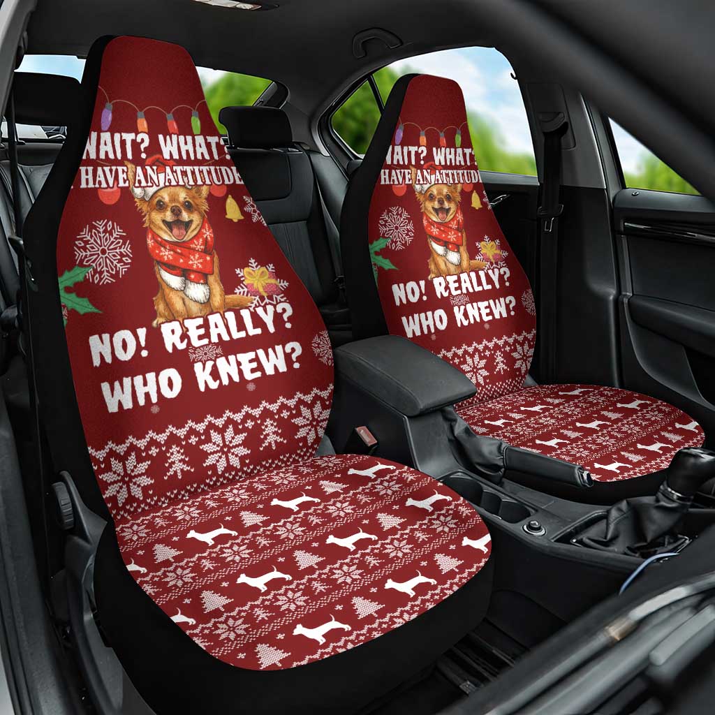 Chihuahua Attitude Christmas Car Seat Cover Xmas Holiday Patterns - Wonder Print Shop