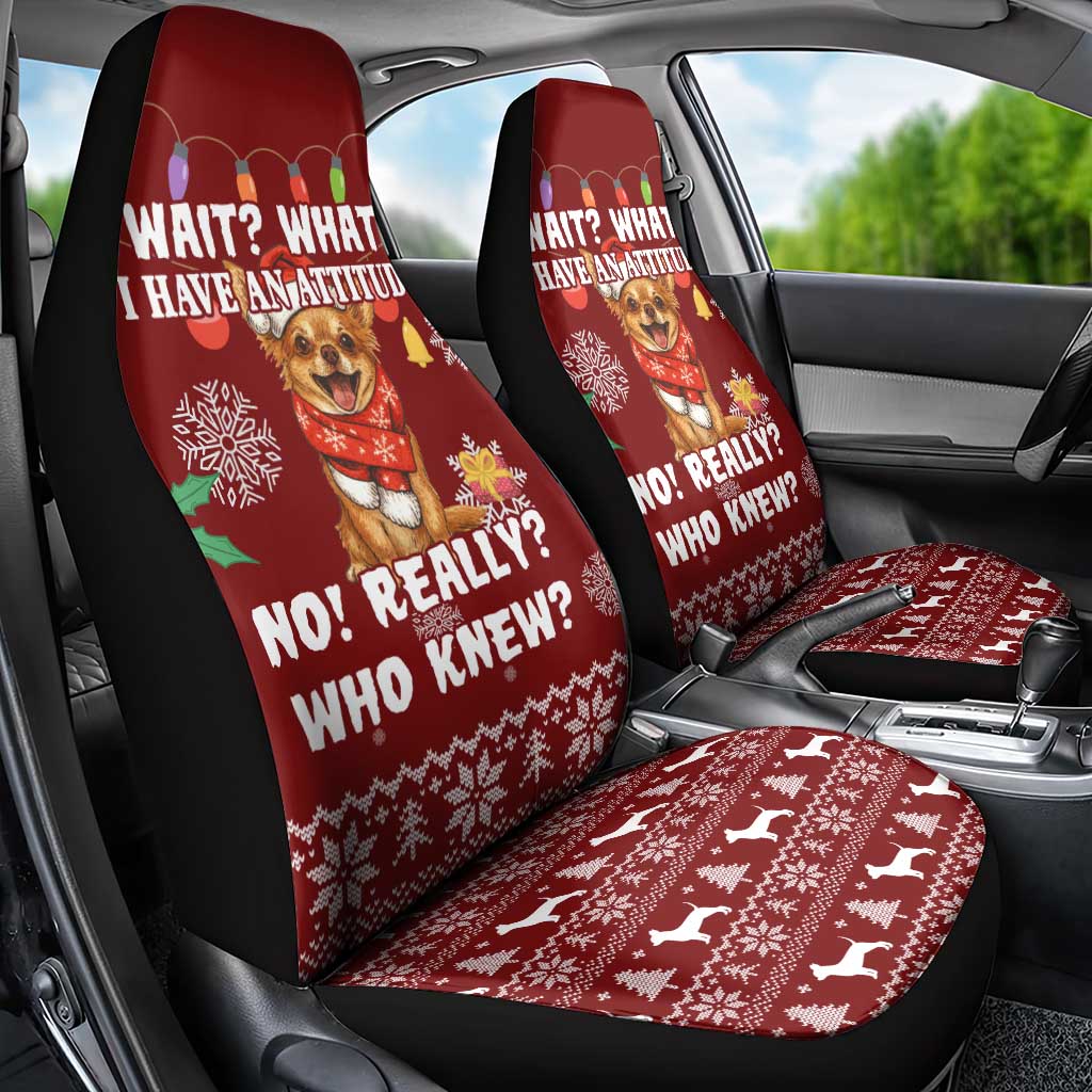 Chihuahua Attitude Christmas Car Seat Cover Xmas Holiday Patterns - Wonder Print Shop