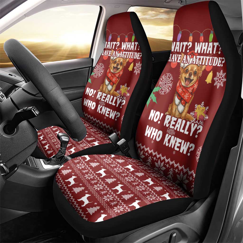 Chihuahua Attitude Christmas Car Seat Cover Xmas Holiday Patterns - Wonder Print Shop