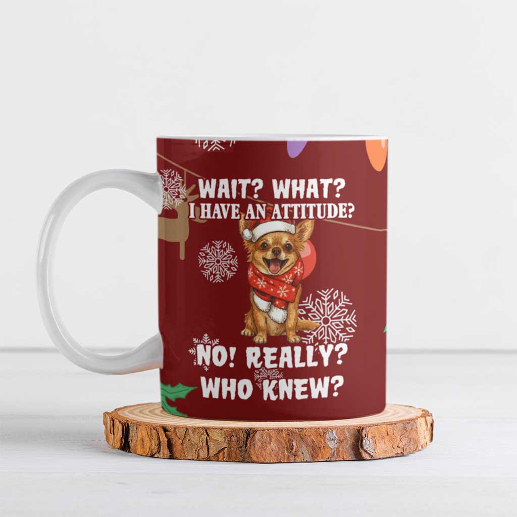 Chihuahua Attitude Christmas Ceramic Mug Xmas Holiday Patterns - Wonder Print Shop